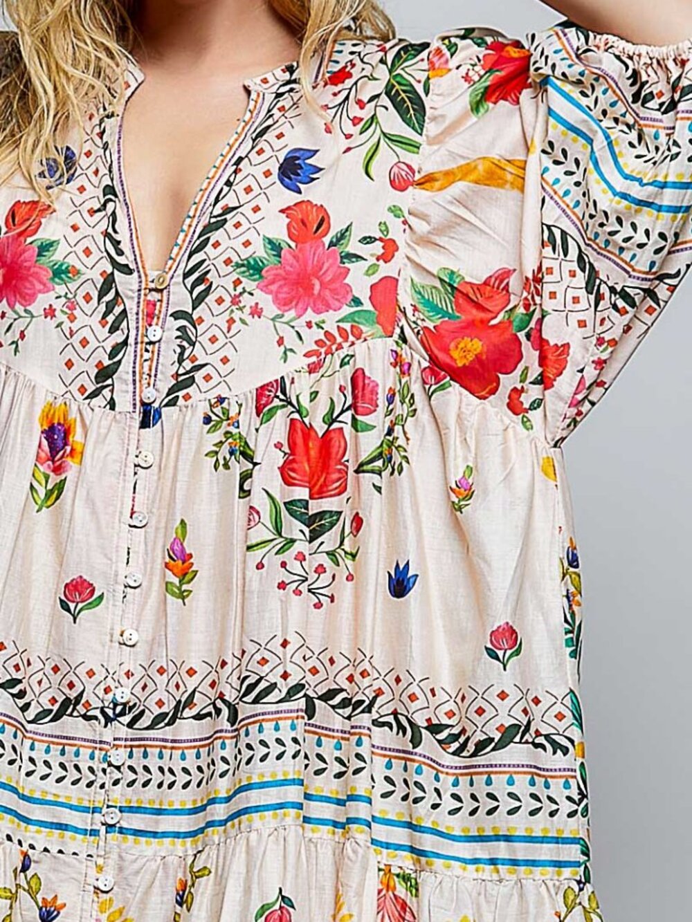 POL Multi Print Kaftan Maxi Dress - Picture 5 of 6